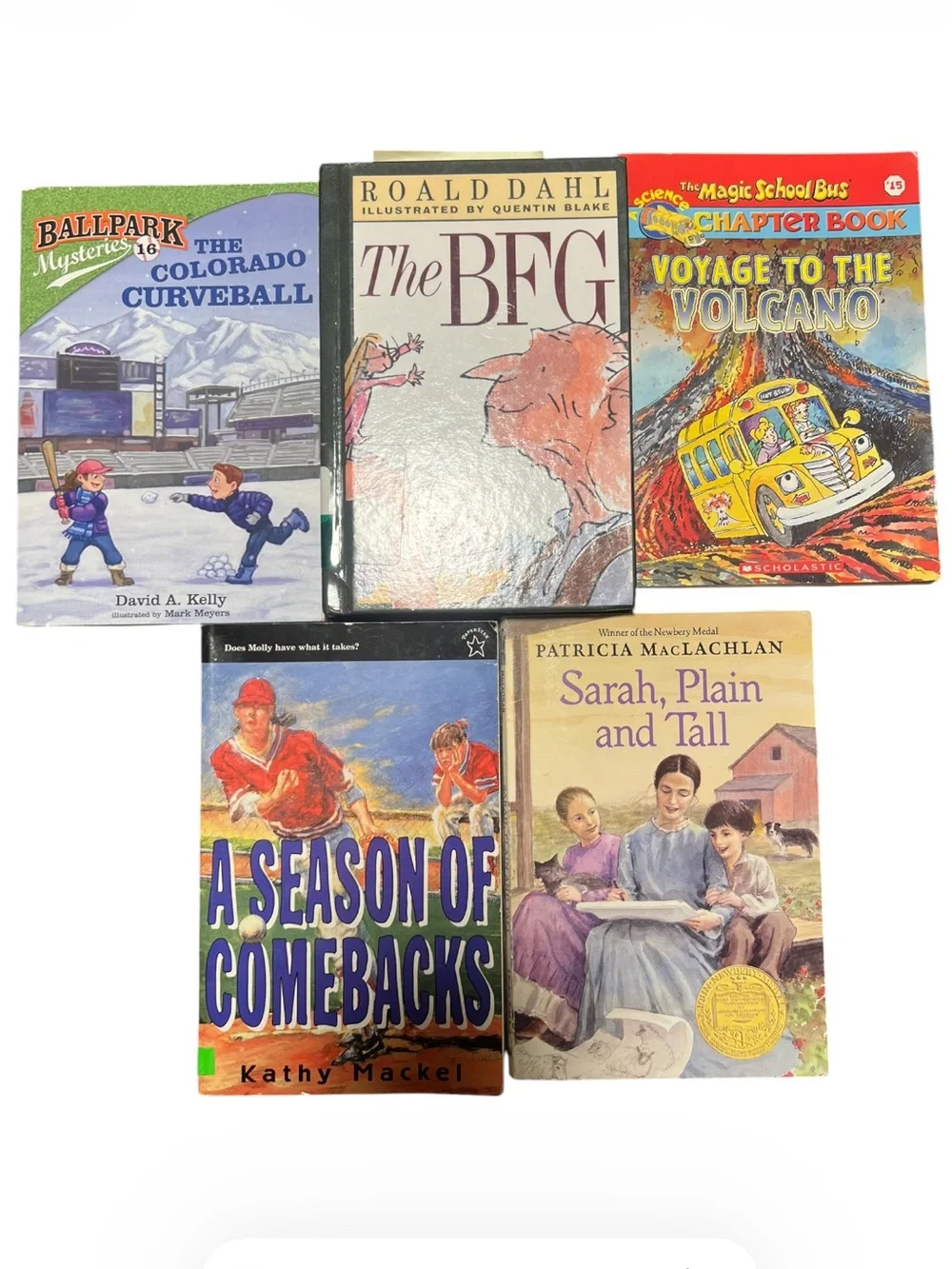 Mixed Kids & YA Book Lot of 5 Books— The BFG, Magic School Bus, More